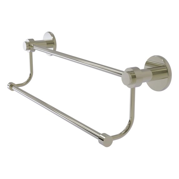 Mercury Collection Double Towel Bar with Smooth Accents - Polished Nickel / 24 Inch
