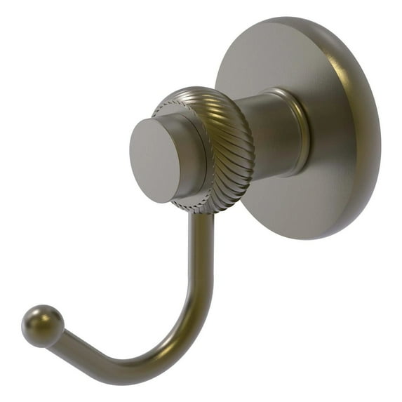 Mercury Collection Robe Hook with Twisted Accents in Antique Brass