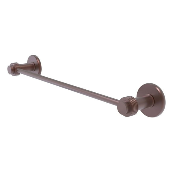 Mercury Collection Towel Bar with Grooved Accents - Antique Copper / 36 Inch
