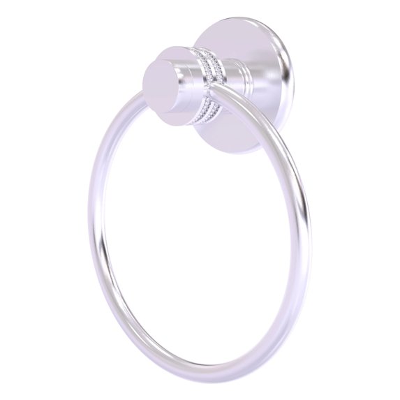 Mercury Collection Towel Ring with Dotted Accent in Satin Chrome