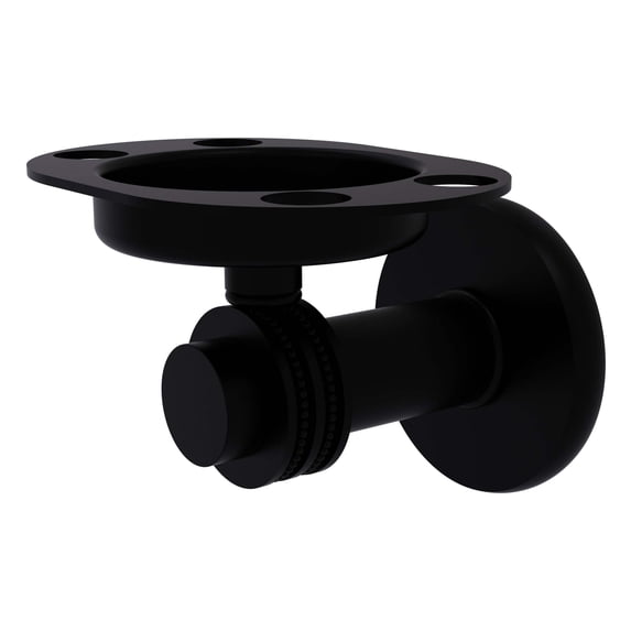 Mercury Collection Tumbler and Toothbrush Holder with Dotted Accents in Matte Black