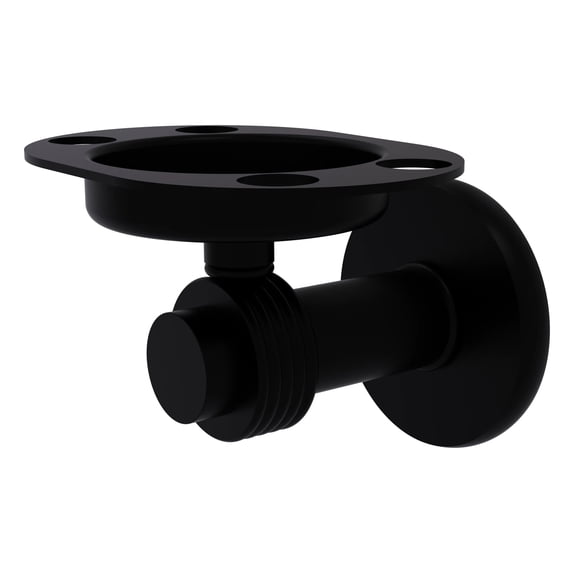 Mercury Collection Tumbler and Toothbrush Holder with Groovy Accents in Matte Black