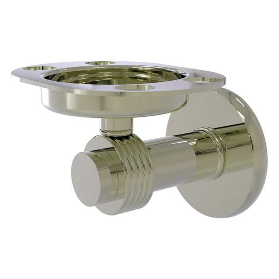 Mercury Collection Tumbler and Toothbrush Holder with Groovy Accents in Polished Nickel