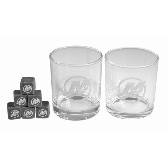 Mercury Etched Logo Rocks & Whiskey Glass Set, Set of Two 8 oz. MER-60000