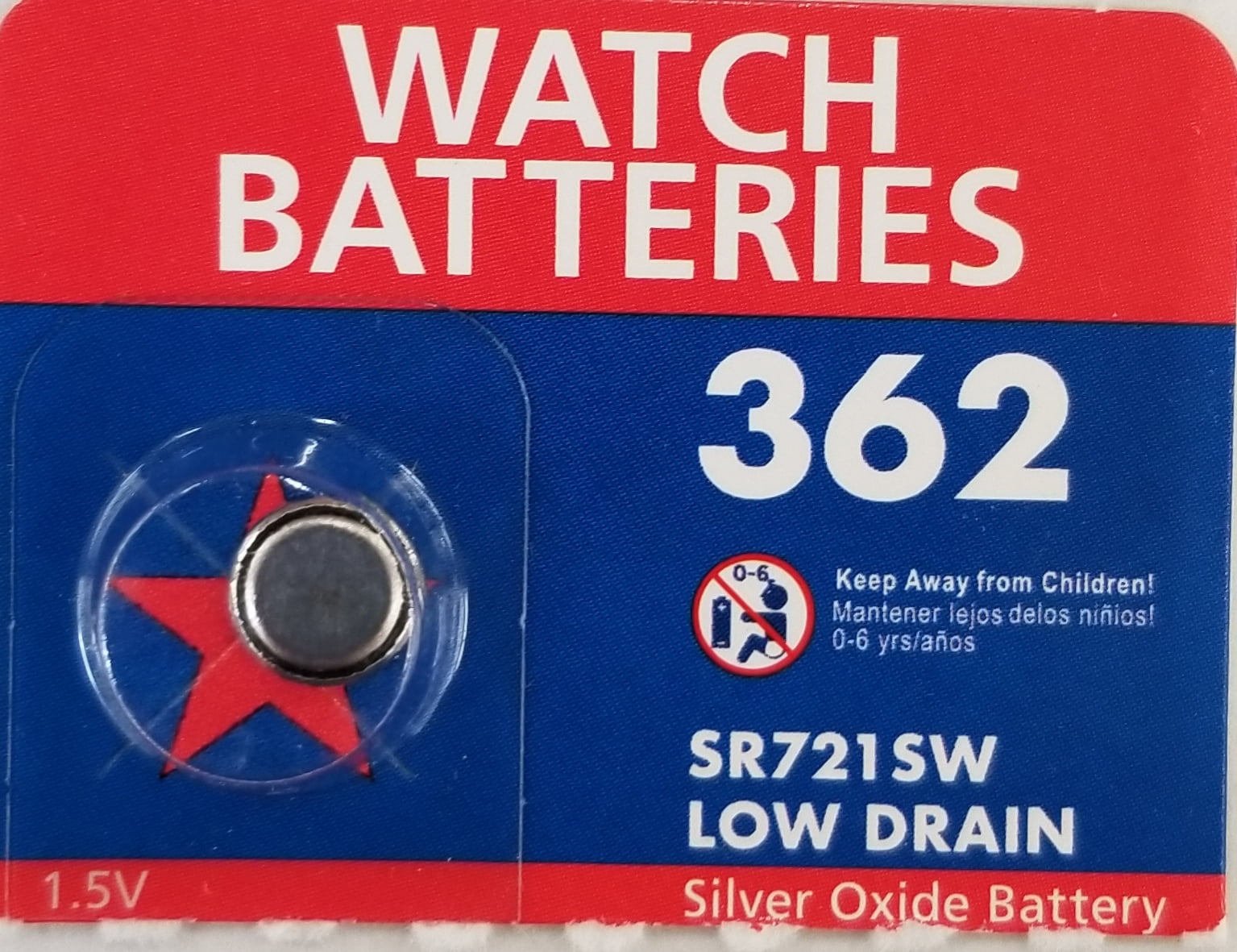 Mercury Free Silver Oxide Bat 362