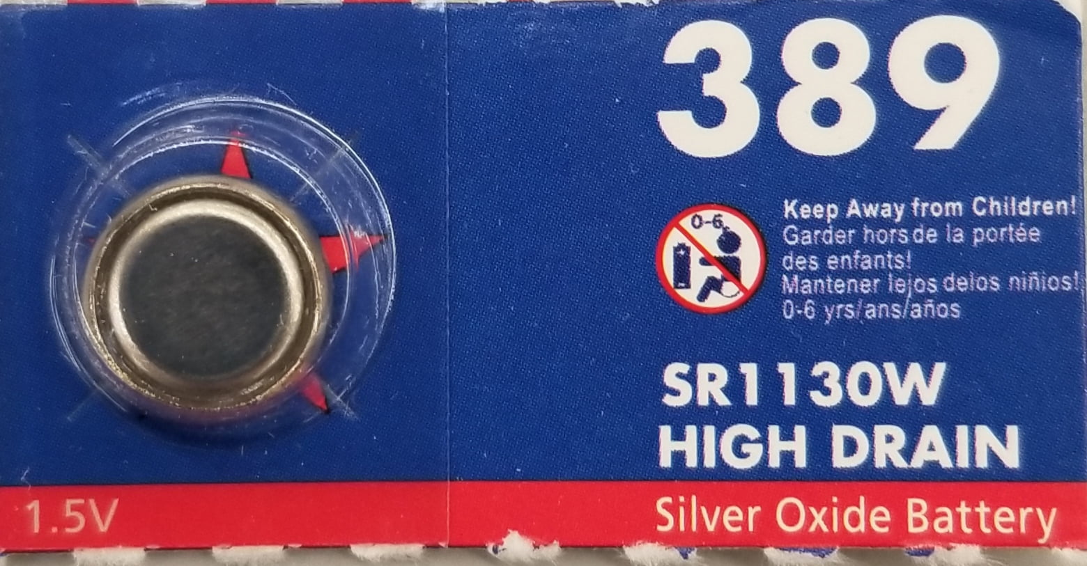 Mercury Free Silver Oxide Bat 389