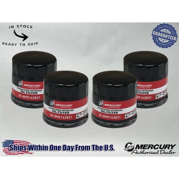 Mercury Genuine OEM Authentic Oil Filters 35-8M0162831 4 Pack