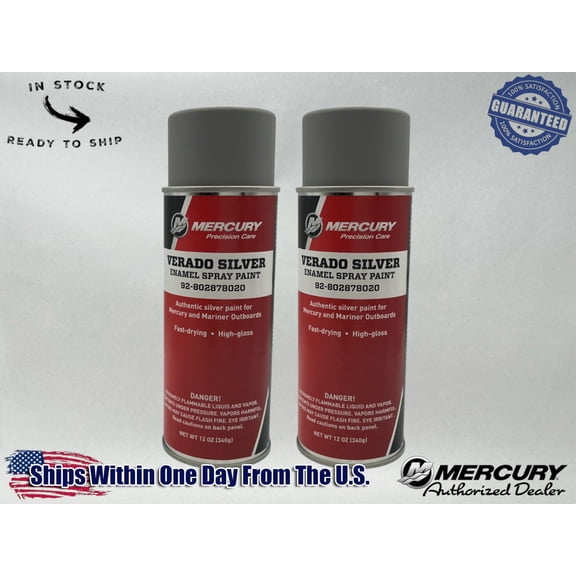 Mercury Genuine OEM Authentic Silver Spray Paint 12 OZ 92-802878020 2 Pack