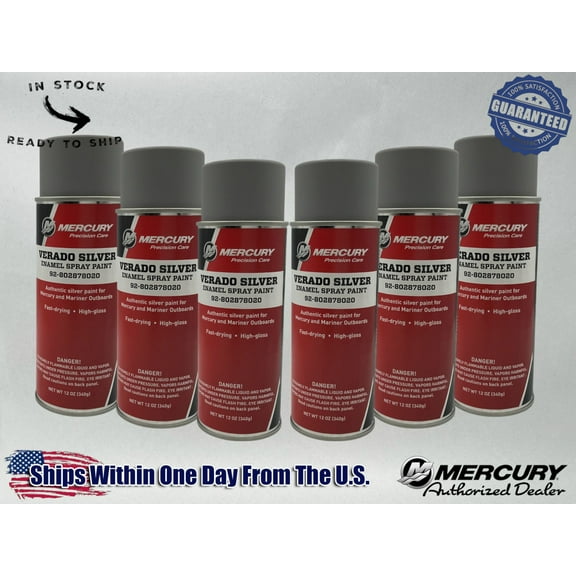 Mercury Genuine OEM Authentic Silver Spray Paint 12 OZ 92-802878020 6 Pack