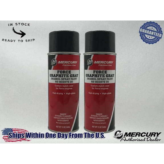 Mercury Genuine OEM Graphite Grey Spray Paint 12 OZ 92-80287830 2 Pack