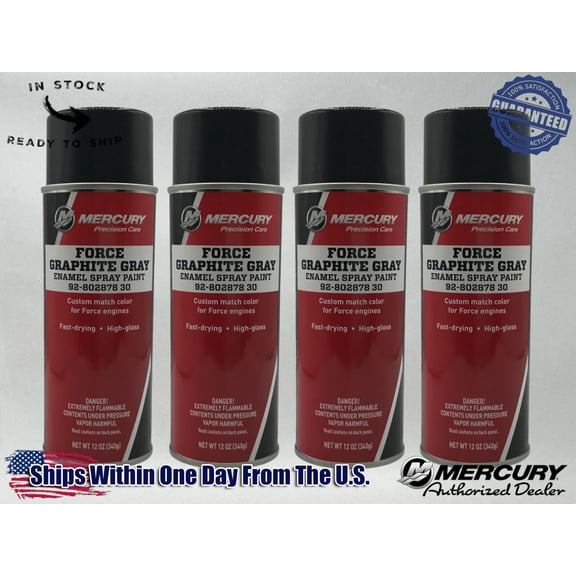 Mercury Genuine OEM Graphite Grey Spray Paint 12 OZ 92-80287830 4 Pack