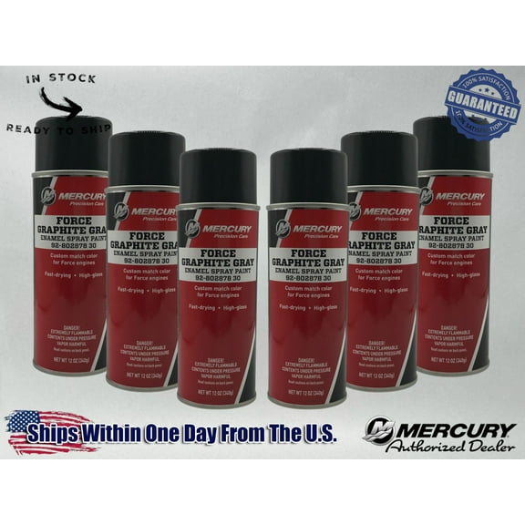 Mercury Genuine OEM Graphite Grey Spray Paint 12 OZ 92-80287830 6 Pack