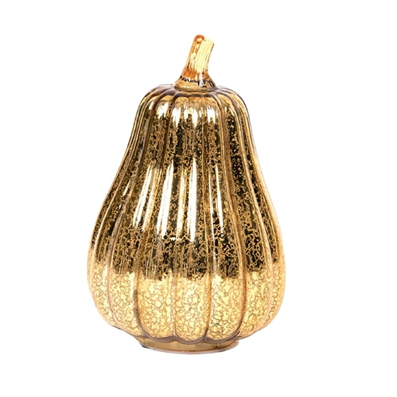Mercury Glass Light up Pumpkin Light with Timer, with Led Lights Inside,Battery Operated Led Pumpkin Light,Ideal for Halloween Fall Decoration, Thanksgiving Rustic Decor(B)