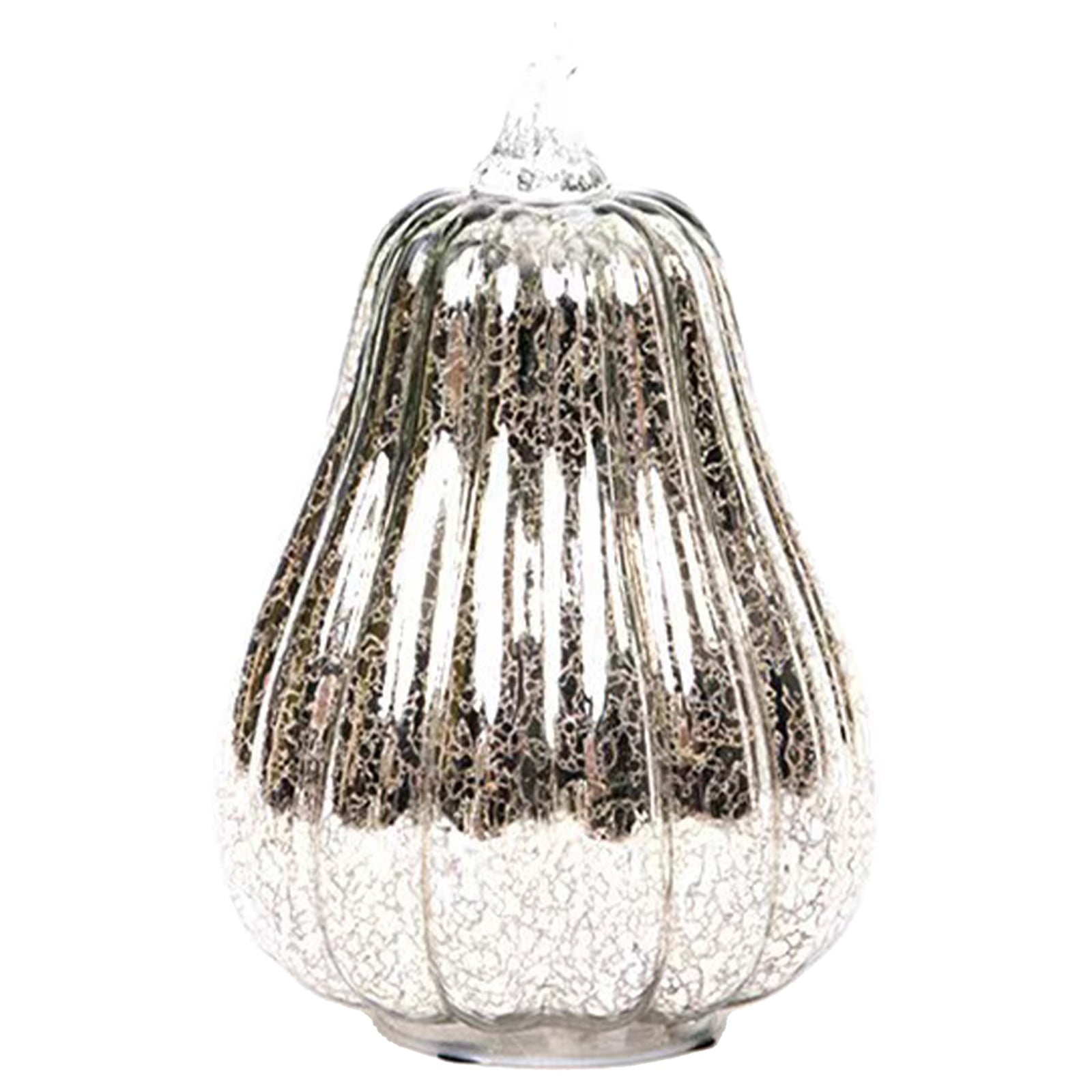 Mercury Glass Light up Pumpkin with Timer, with 10 Fairy Lights Inside ...