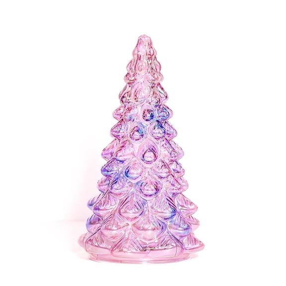 Mercury Glass Lighted Holiday Decoration for Table, Mantel, Fireplace, Entryway, LED Lights Swirling Water Glitter Christmas Home Decor , Battery Powered