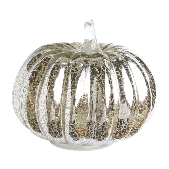 Mercury Glass Pumpkin Light with Timer, Fall Decorations for Home, Battery Operated Pumpkin Lamp, Ideal for Halloween Fall Thanksgiving Rustic Holiday Decor