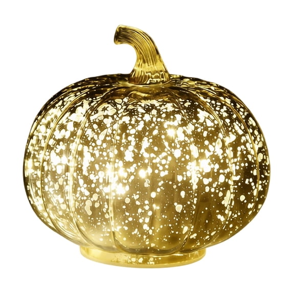 Mercury Glass Pumpkin Lighted Fall Halloween Thanksgiving Decor Gift | Fall Pumpkin Lights Pumpkins Autumn for Indoor Outdoor Table Office Decor or Gifts