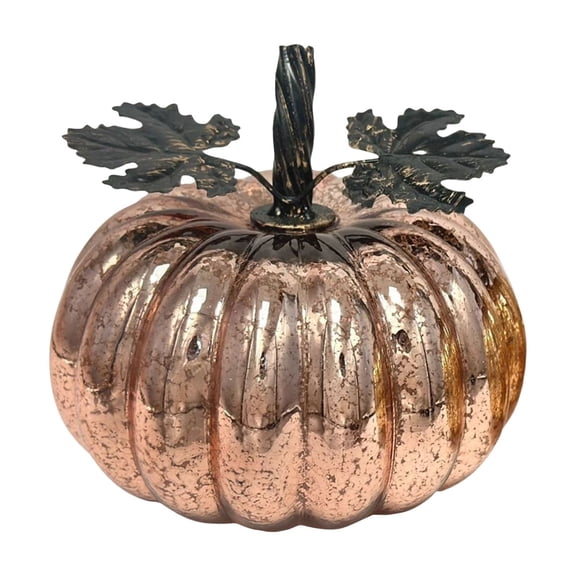 Mercury Glass Pumpkin Lights with Timer, Battery Operated Led Pumpkin Lights for Halloween Fall,Thanksgiving Rustic Decor