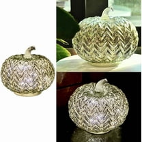 Mercury Glass Pumpkin LightsTimer Pumpkins Decorations Decorative for Halloween Pumpkin Decorations Fall and Thanksgiving Decor (PK2401S)