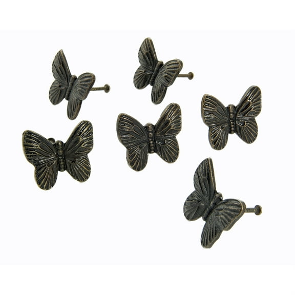 Mercury Glass Scallop Knob/Silver Set of 6