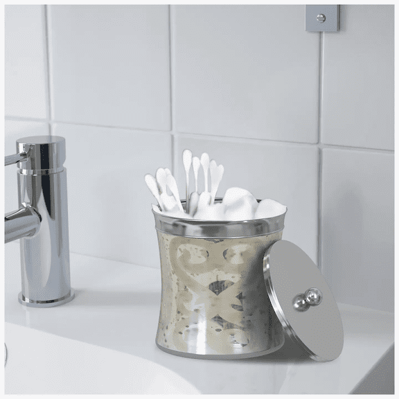 Mercury Glass Vanity Jar | Stylish Storage for Cotton Swabs,Rounds,Balls,Sponges & Bath Salts | Decorative Canister for Bathroom, Bedroom