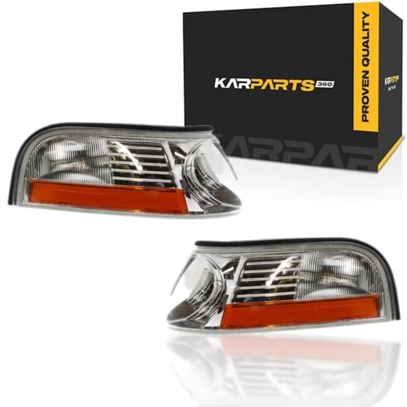 For Mercury Grand Marquis Parking Side Marker Light Assembly Unit 2003 2004 2005 Driver and Passenger Side | Pair | Chrome | FO2520171 | FO2521171 | 3W3Z 13201 AA
