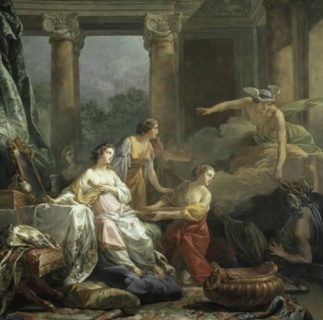 Mercury Herse and Aglauros 18th C Jean-Baptiste Pierre (1713-1789French) Musee du Louvre Paris Canvas Art - Jean-Baptiste Pierre (24 x 36)