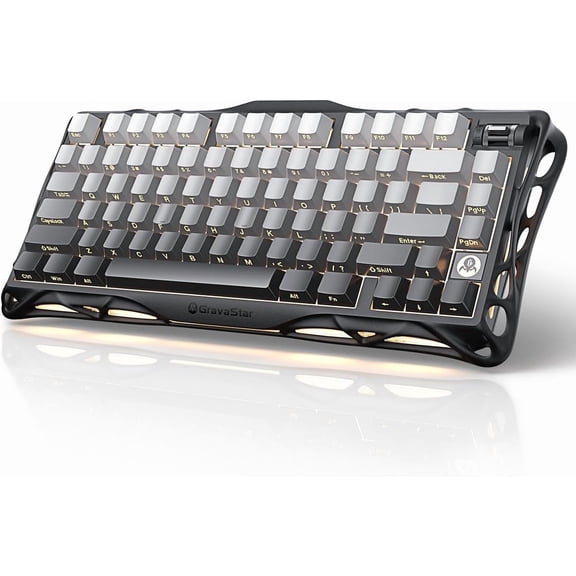 Mercury K1 75% Wireless Mechanical Gaming Keyboard, Aluminum Alloy, Gasket Compact Custom Keyboard Hot-Swap Socket, Linear Switches, RGB Backlit - Gradient Black