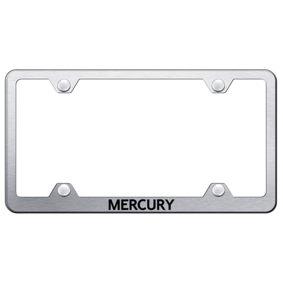 Mercury Laser Etched Logo Wide Body License Plate Frame (Brushed Chrome)