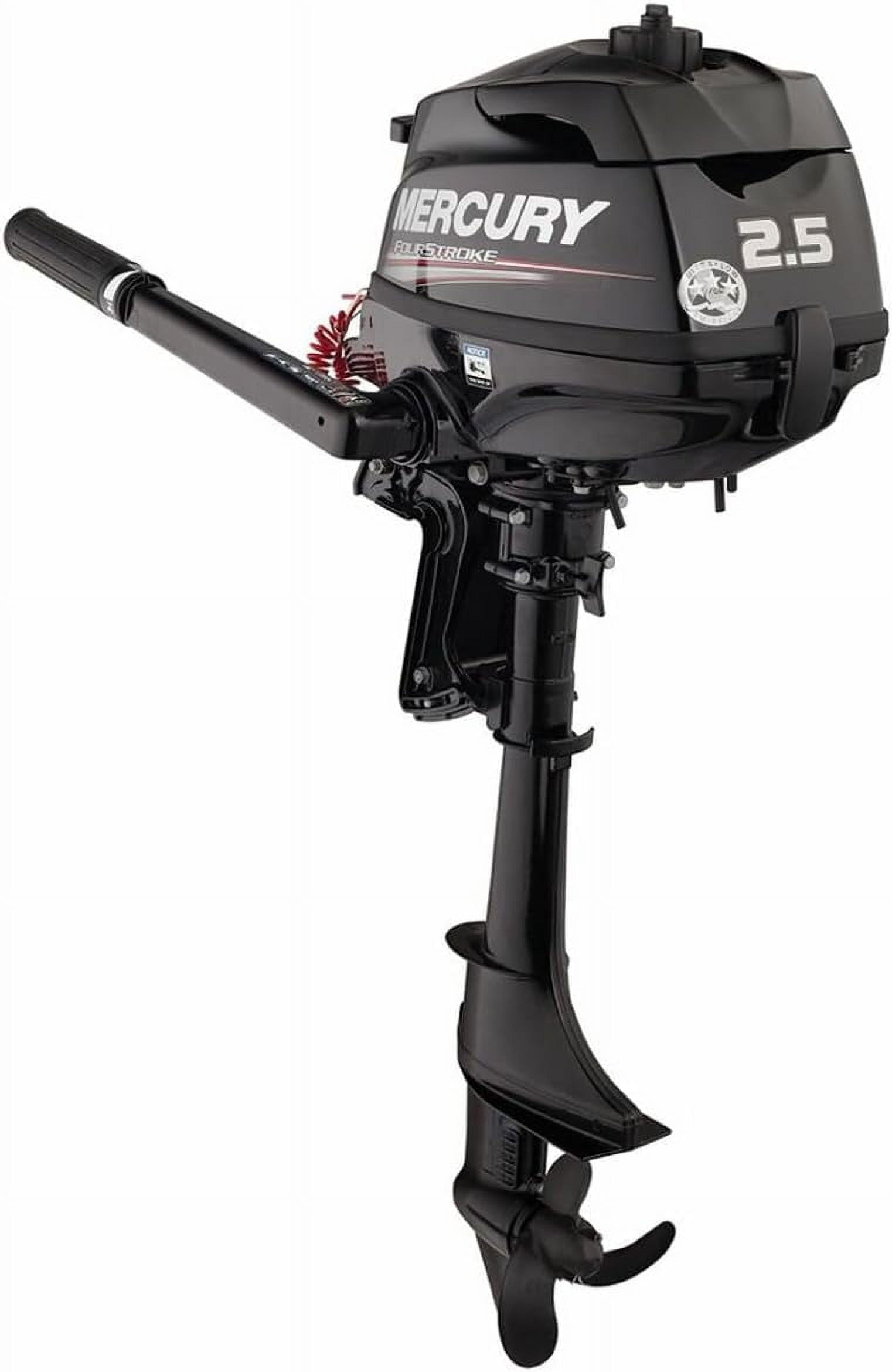 Mercury Marine 2.5HP 15"" Shaft 4-Stroke Tiller Outboard Engine Motor, 1F02201KK