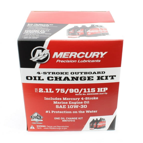 Mercury Marine 75hp-115hp 4 Stroke Outboard Oil & Filter Change Kit 8M0107510