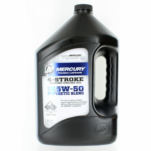 Mercury Marine Quicksilver New OEM 25W-50 Synthetic Blend Engine Oil, 92-8M0078014