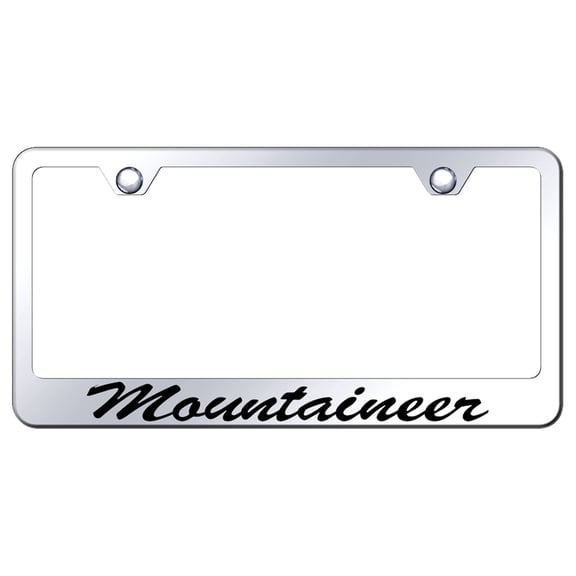 Mercury Mountaineer Laser Etched Script Stainless Steel License Plate Frame (Chrome)