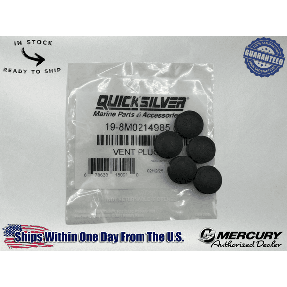 Mercury OEM Marine Quicksilver Performance PVS Vent Plug 12mm 5Pack 8M0214985