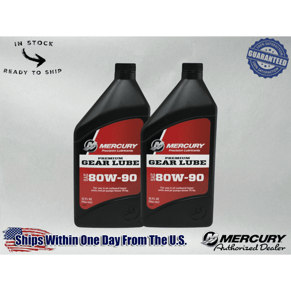 Mercury OEM Premium Gear Lube SAE 80W90 Quarts 92-858058K01 2 Pack