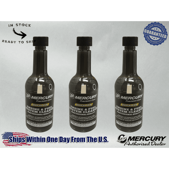 Mercury OEM Quickleen Engine and Fuel System Cleaner 12 oz. 92-8M0047931 3 Pack