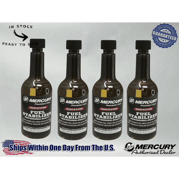 Mercury OEM Quickstor Fuel Treatment & Stabilizer 12 Oz. 92-8M0047932 4 Pack