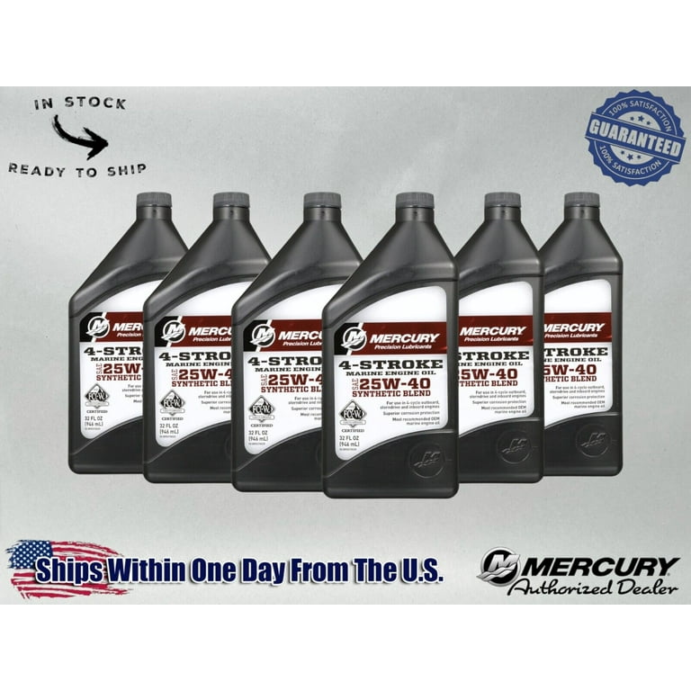 Mercury OEM SAE 25W-40 Synthetic Blend Marine Engine Oil