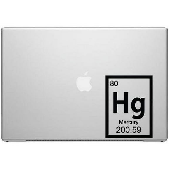 Mercury Periodic Element Science Macbook Car Tablet Art - Black Vinyl Decal for 13" Macbook
