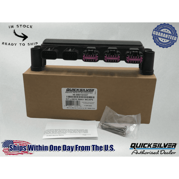 Mercury Quicksilver Smart Craft 5 Way Stackable Junction Box 3 Caps 8M0165557