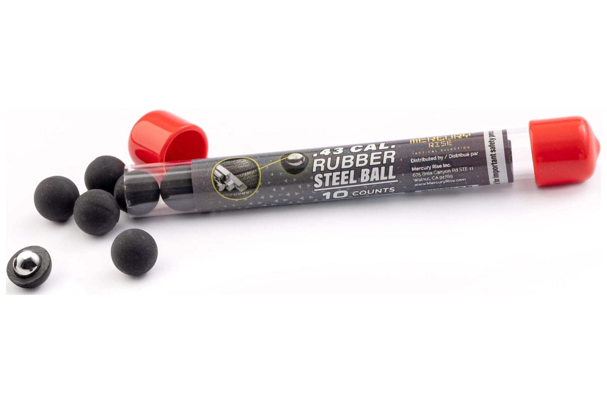Mercury Rise Self Defense TPE Rubber Steel Ball Ammo for Training Pistol Paintball Gun (10