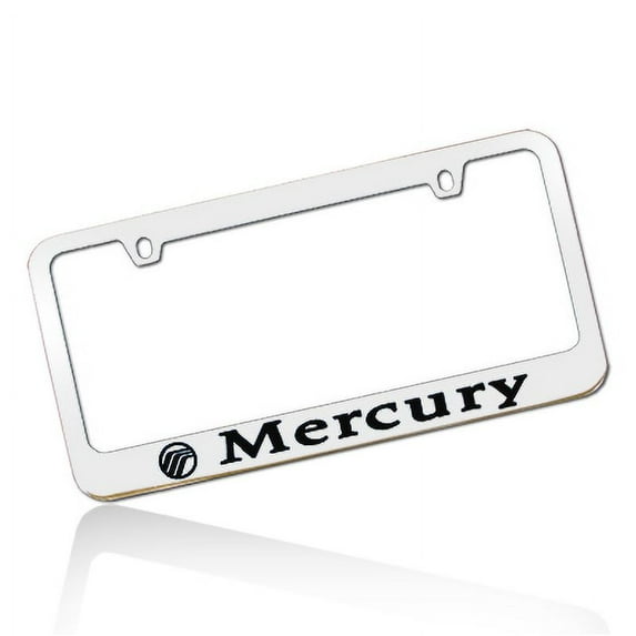 Mercury Shiny Mirror Chrome Finish Solid Brass Metal License Plate Frame