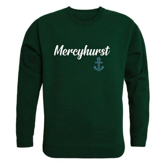 Mercyhurst University Lakers Script Crewneck Sweatshirt, Forest Green - Medium