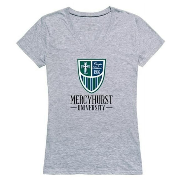 Mercyhurst University Lakers Women Seal Short Sleeve T-Shirt, Heather Grey - 2XL
