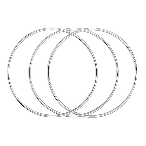Merdia 925 Sterling Silver Bangle Bracelet Stackable Bangles for Women/Girls | Three Bangle Bracelets for Women | 925 Sterling Silver Bracelets for Women | Dainty Bracelets for Her