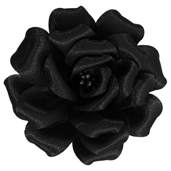 Merdia Camellia Flower Brooches and Pins for Women | Hat Pins for Women | Flower Pins for Women | Floral Brooch Pins for Women Fashion| Black