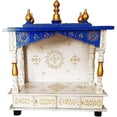 thumbnail image 1 of Mereappne Wall Hanging Wooden Temple for Office & Home Blue & White Perfect for Home Décor, 1 of 4