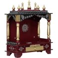 thumbnail image 1 of Mereappne Wooden Temple for Home Size 23.9 X 11.9 X 29.9 inch Maroon Mandir House Decoration, 1 of 5