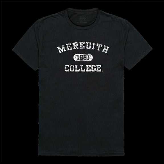 Meredith College Avenging Angels Distressed Arch T-Shirt, Black - Medium