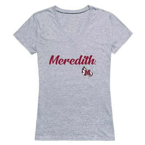 Meredith College Avenging Angels Women Script Short Sleeve T-Shirt, Heather Grey - Medium